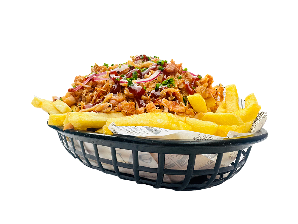 Loaded fries pulled chicken