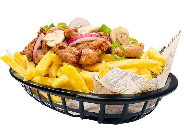 Loaded fries cajun chicken