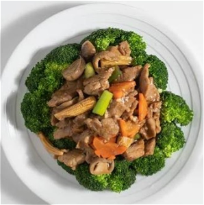 Ossenhaas broccoli met knoflook saus   西兰花牛 肉