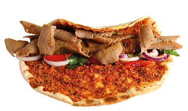 Turkse pizza met döner kalfsvlees