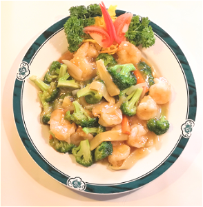 Chinese garnalen met broccoli