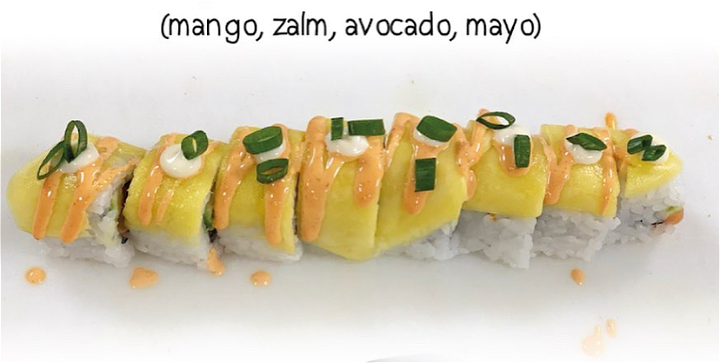 Mango salmon roll