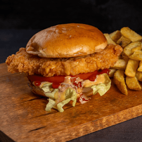 Crispy chicken burger menu