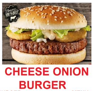 Cheese onion burger