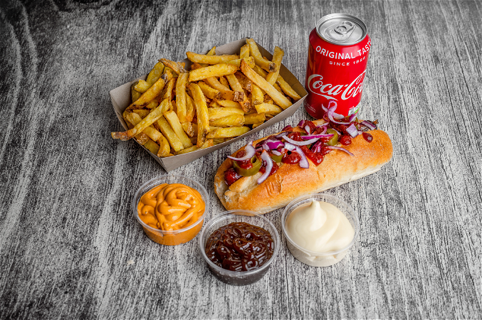 De Frietzaak hot hot dog menu