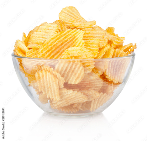 Geribbelde aardappelschijfjes