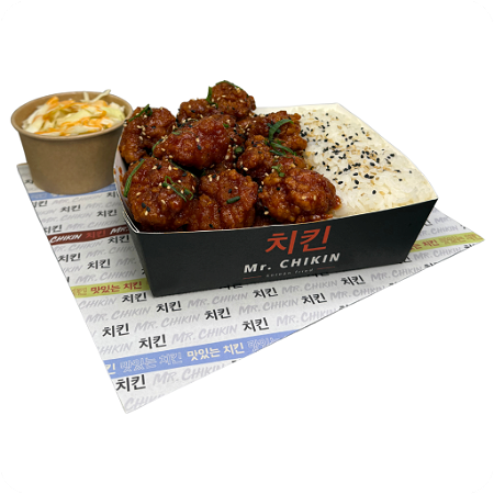 Yangnyeom Chicken met Rijst en Koolsla (MIDDEL)