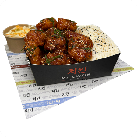 Yangnyeom Chicken met Rijst en Koolsla (GROOT)