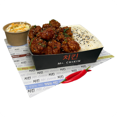 Buldak Chicken met Rijst en Koolsla (MIDDEL)
