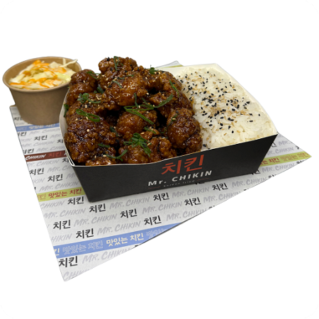 Ganjang Chicken met Rijst en Koolsla (MIDDEL)