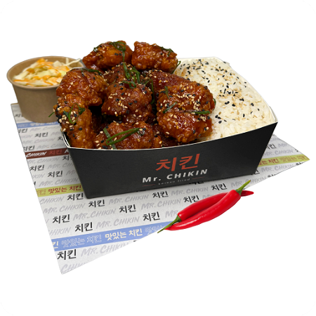 Buldak Chicken met Rijst en Koolsla (GROOT)