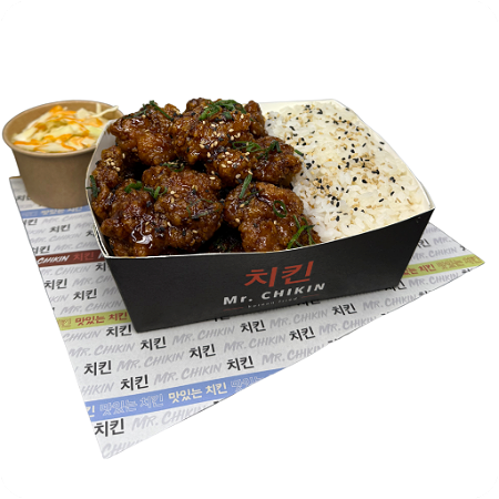 Ganjang Chicken met Rijst en Koolsla (GROOT)