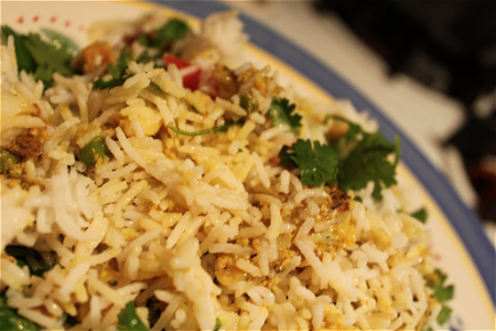 Vegan Briyani + (gemixte groente curry)