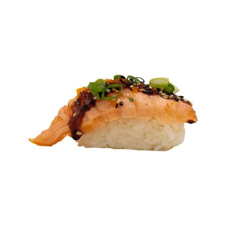 Flamed Salmon nigiri