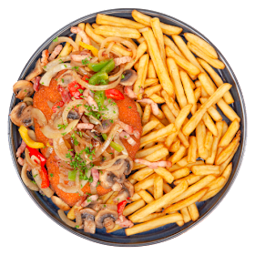 Loaded fries boerenschnitzel