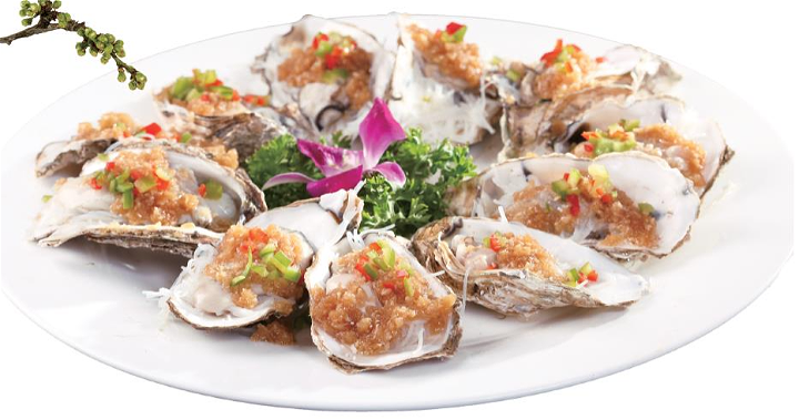 蒜茸粉丝蒸生蚝（2只起）Gestoomde oesters met knoflook en vermicelli 