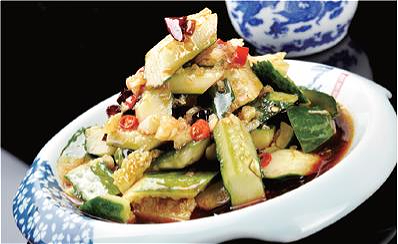 醋拍黄瓜 komkommer met azijnzuur