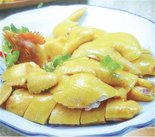 白切鸡 Gepocheerde Belgische scharrekip (gesneden)