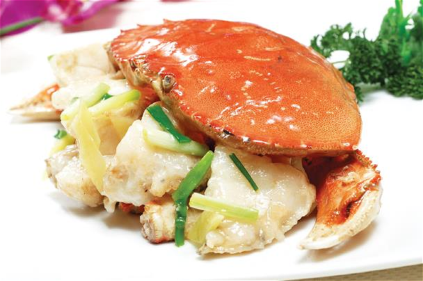 姜葱炒法国蟹/只 Franse krab met gember en bosuitjes 