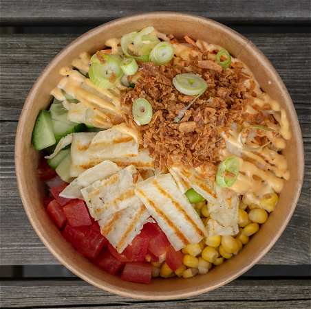 Gegrilde kaas (halloumi) bowl