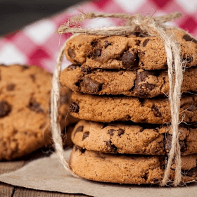 Chewy American chocolate chip cookie