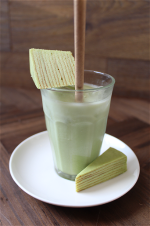 Iced coconut matcha pandan latte