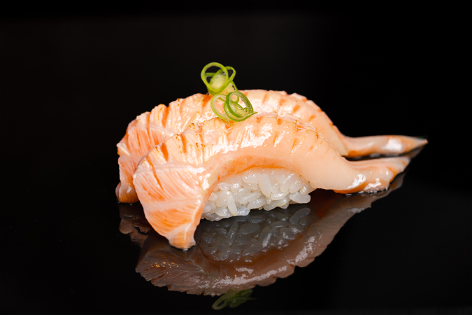 Nigiri Salmon Belly Aburi