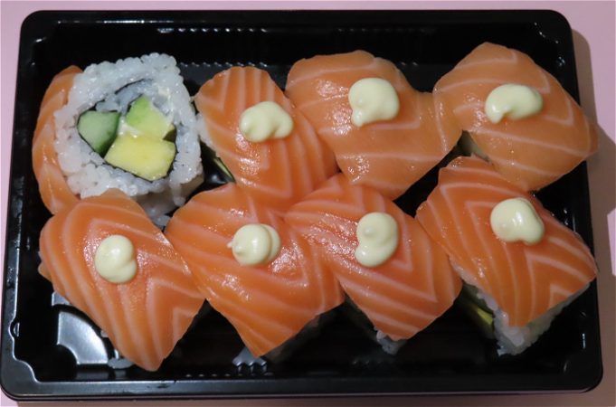 Zalm met mango roll
