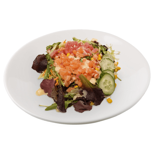 Salade met zalm en tonijn