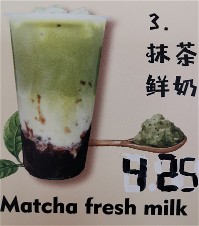 Macha fresh milk+wegwerp plastic 