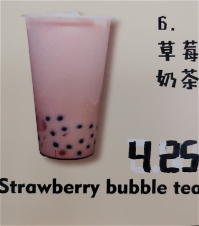 Strawberry bubble tea+wegwerp plastic 