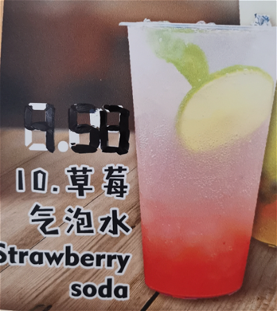 Strawberry soda+wegwerp plastic 