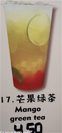 Mango green tea+wegwerp plastic 