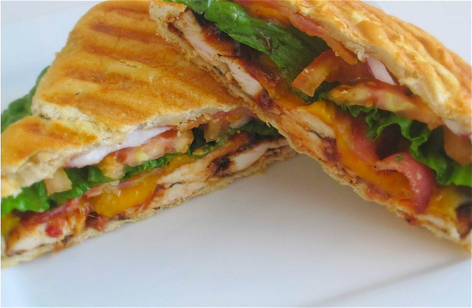Panini Grilled BBQ chicken