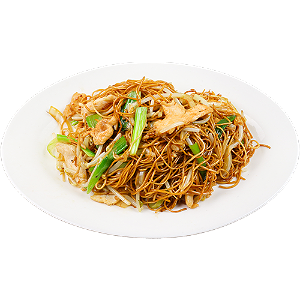 Chinese egg noodles with chicken