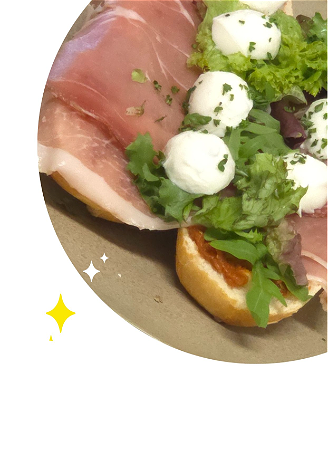 Rauwe Ham met tomaten-tapenade en mozzarella