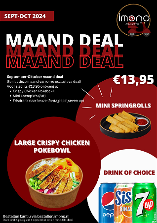 MaandDeals (Pokebowl, Springroll, Frisdrank)