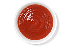 Klein bakje tomatenketchup