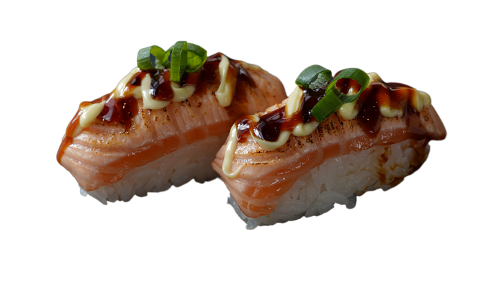 Seared salmon nigiri