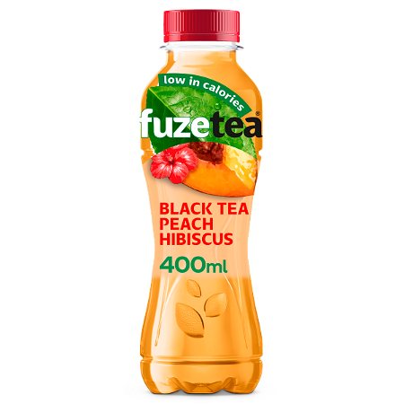Fuze Tea Black Tea Peach Hibiscus 400ml fles