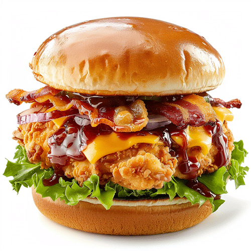 Barbecue chicken burger, halal