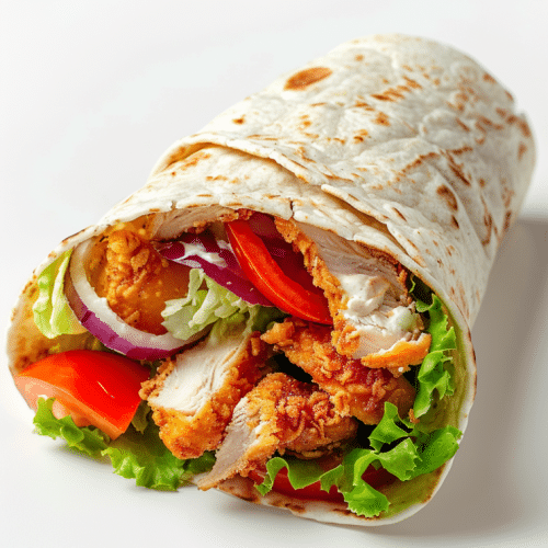 Crispy vegan chicken wrap, halal