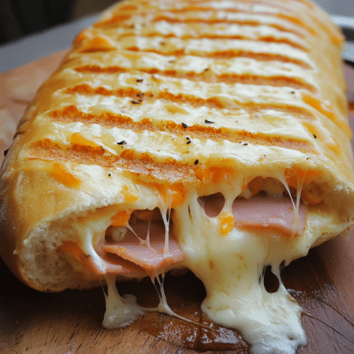 Ham and cheese panini, halal