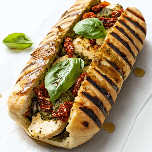 Vegetarian chicken pesto, halal