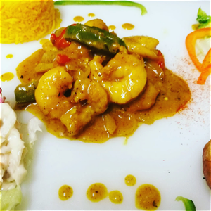 Creamy curry tiger shrimp menu 