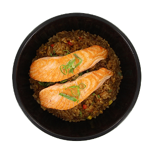Grilled salmon rice