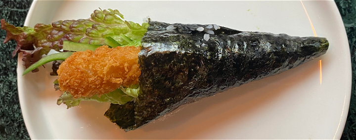 Ebi tempura temaki