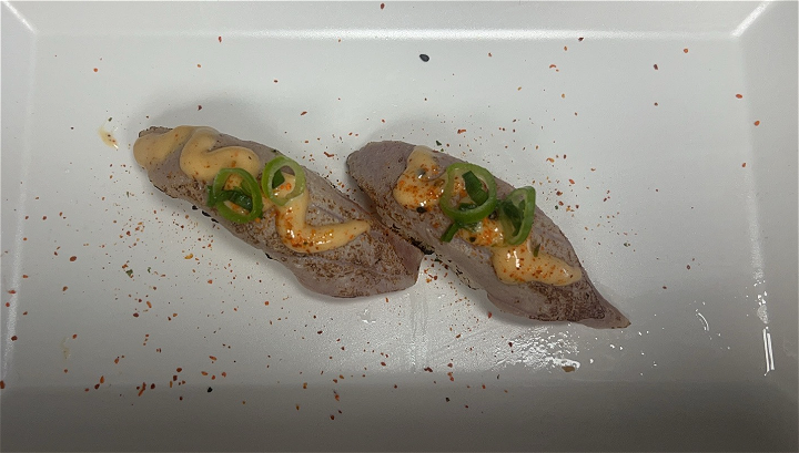 Flamed tuna nigiri