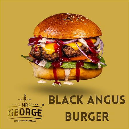 Mr George GREEK Black Angus burger 