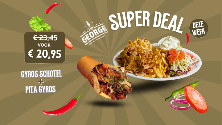 Super Deal gyros schotel+pita gyros